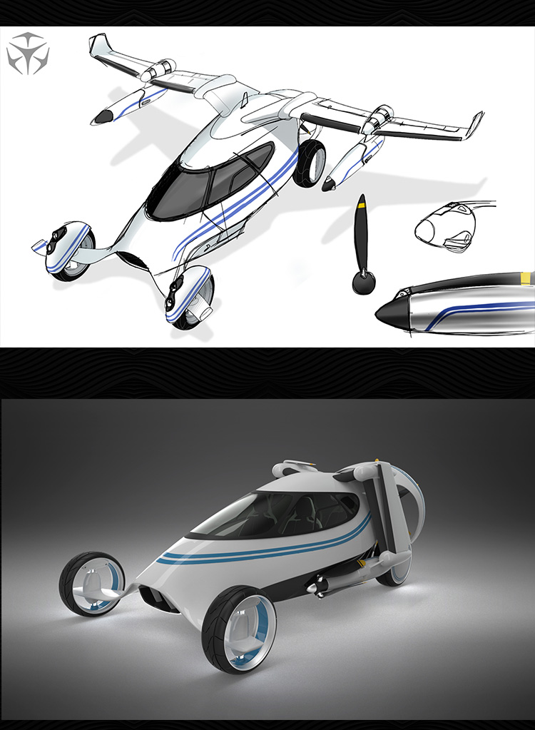 陸空飛行器概念車“犀?！?3D建模、設計流程與模型庫開發